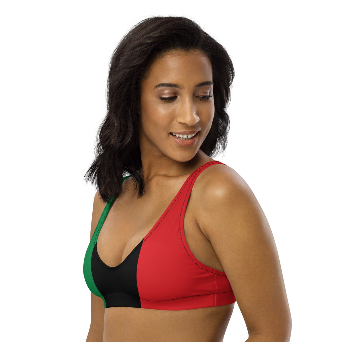 Pan African Flag padded bikini top - Conscious Apparel Store