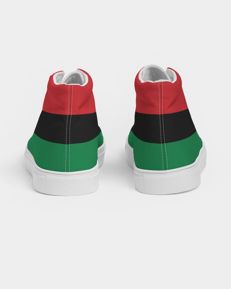 Pan African Flag Women's Hightop Canvas Shoe - Conscious Apparel Store