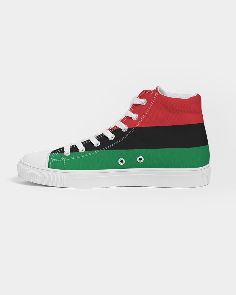 Pan African Flag Women's Hightop Canvas Shoe - Conscious Apparel Store