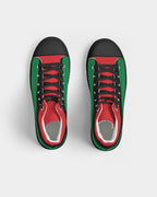 Pan African Flag Women's Hightop Canvas Shoe - Black - Conscious Apparel Store