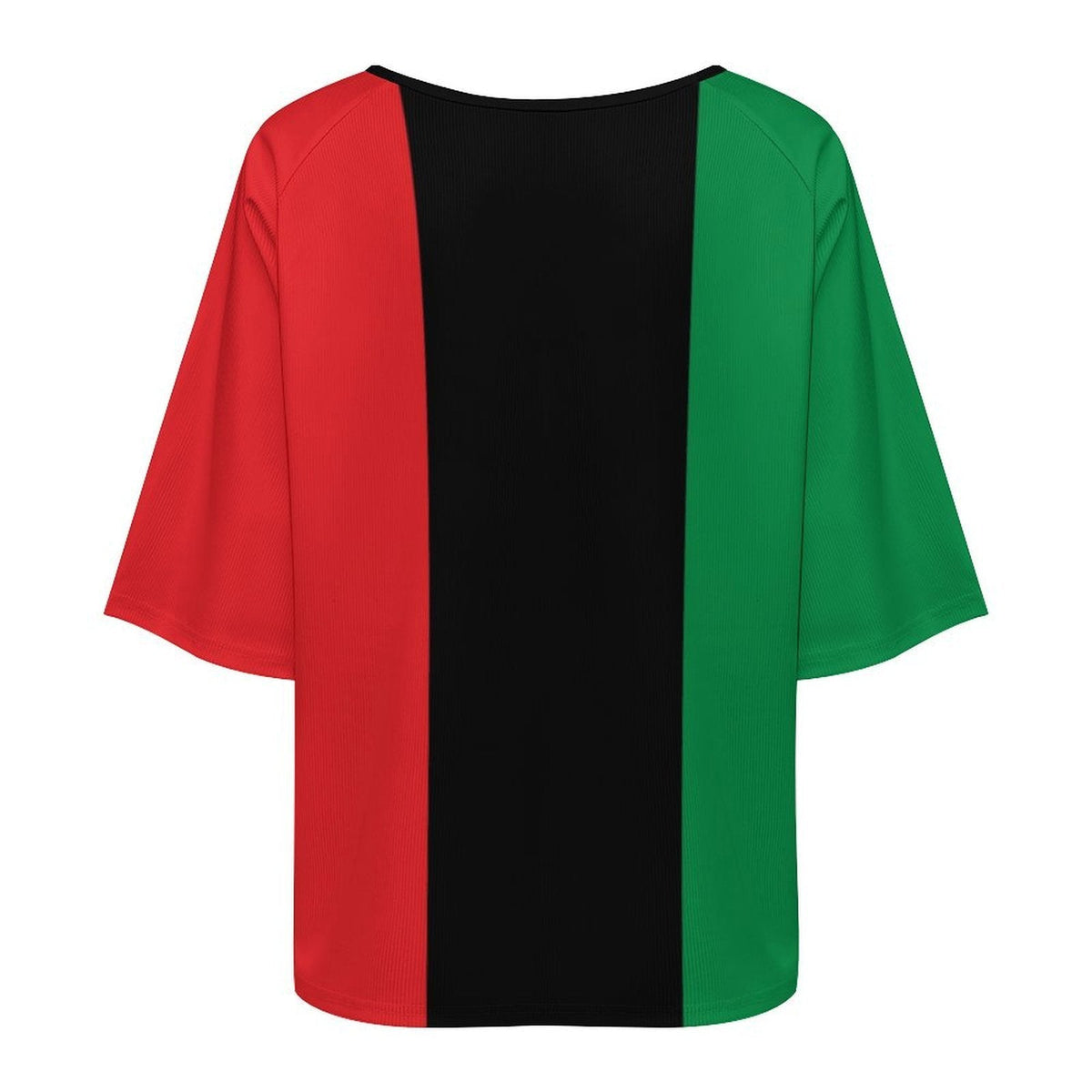 Pan African Flag Women’s Loose Half-Sleeve Boat Neck T-Shirt - Conscious Apparel Store