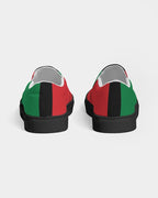 Pan African Flag Women's Slip - On Canvas Shoe - Black - Conscious Apparel Store