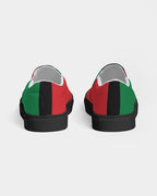 Pan African Flag Women's Slip-On Canvas Shoe - Black - Conscious Apparel Store