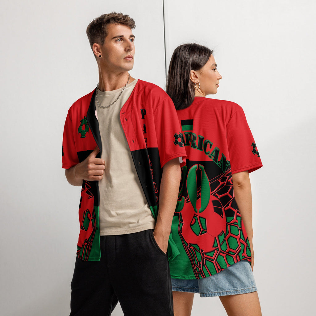 Pan African Football Themed Button-Down Sport Jersey - Conscious Apparel Store