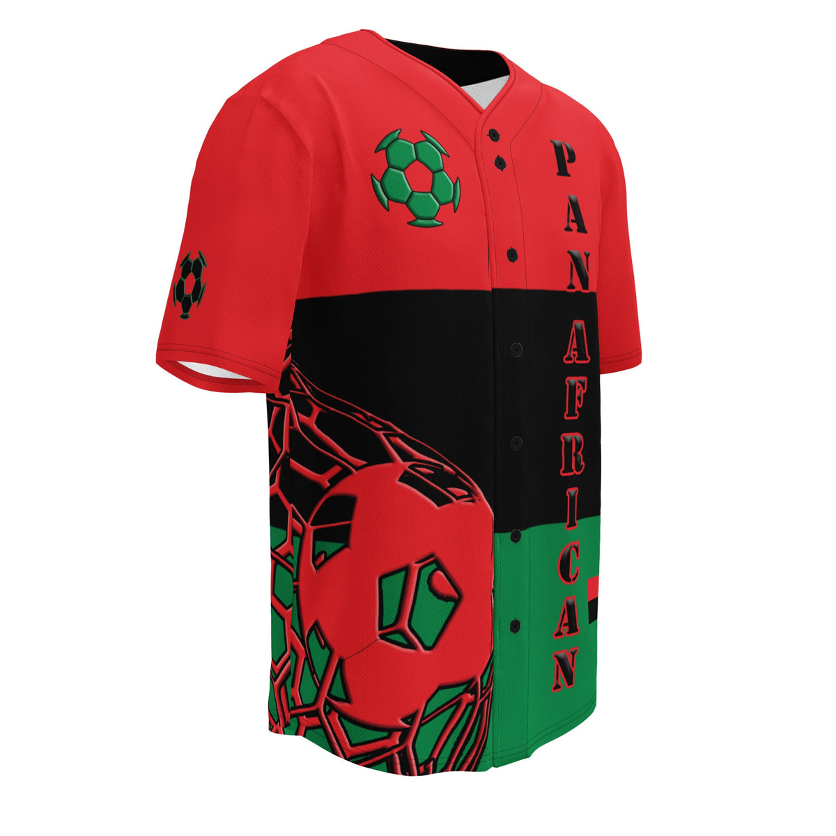 Pan African Football Themed Button-Down Sport Jersey - Conscious Apparel Store