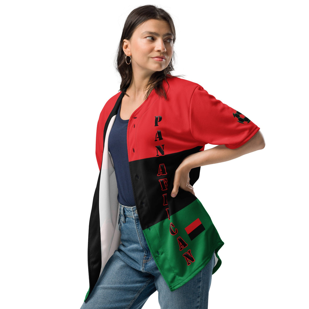 Pan African Football Themed Button-Down Sport Jersey - Conscious Apparel Store