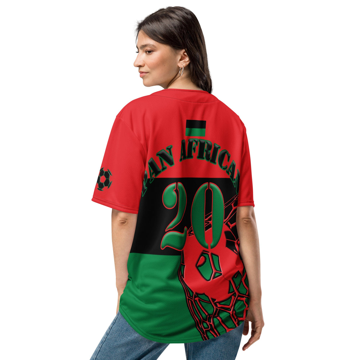 Pan African Football Themed Button-Down Sport Jersey - Conscious Apparel Store