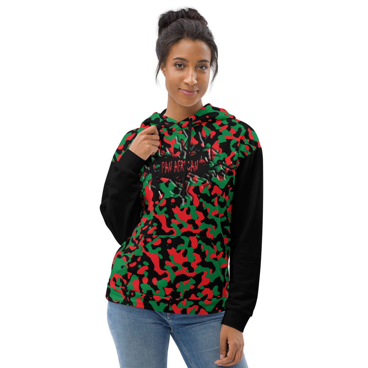 Pan African Girl Camo Pullover Unisex Hoodie - Conscious Apparel Store