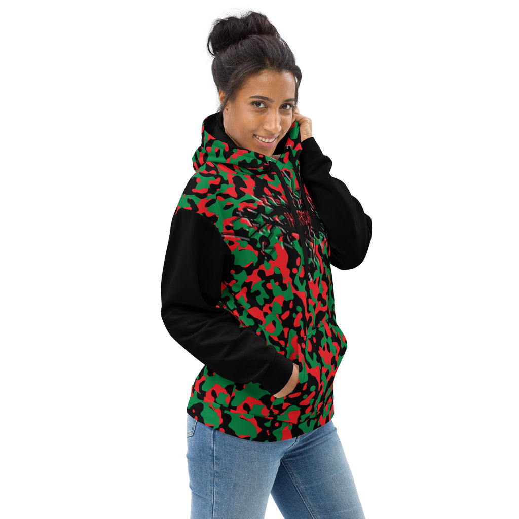 Pan African Girl Camo Pullover Unisex Hoodie - Conscious Apparel Store