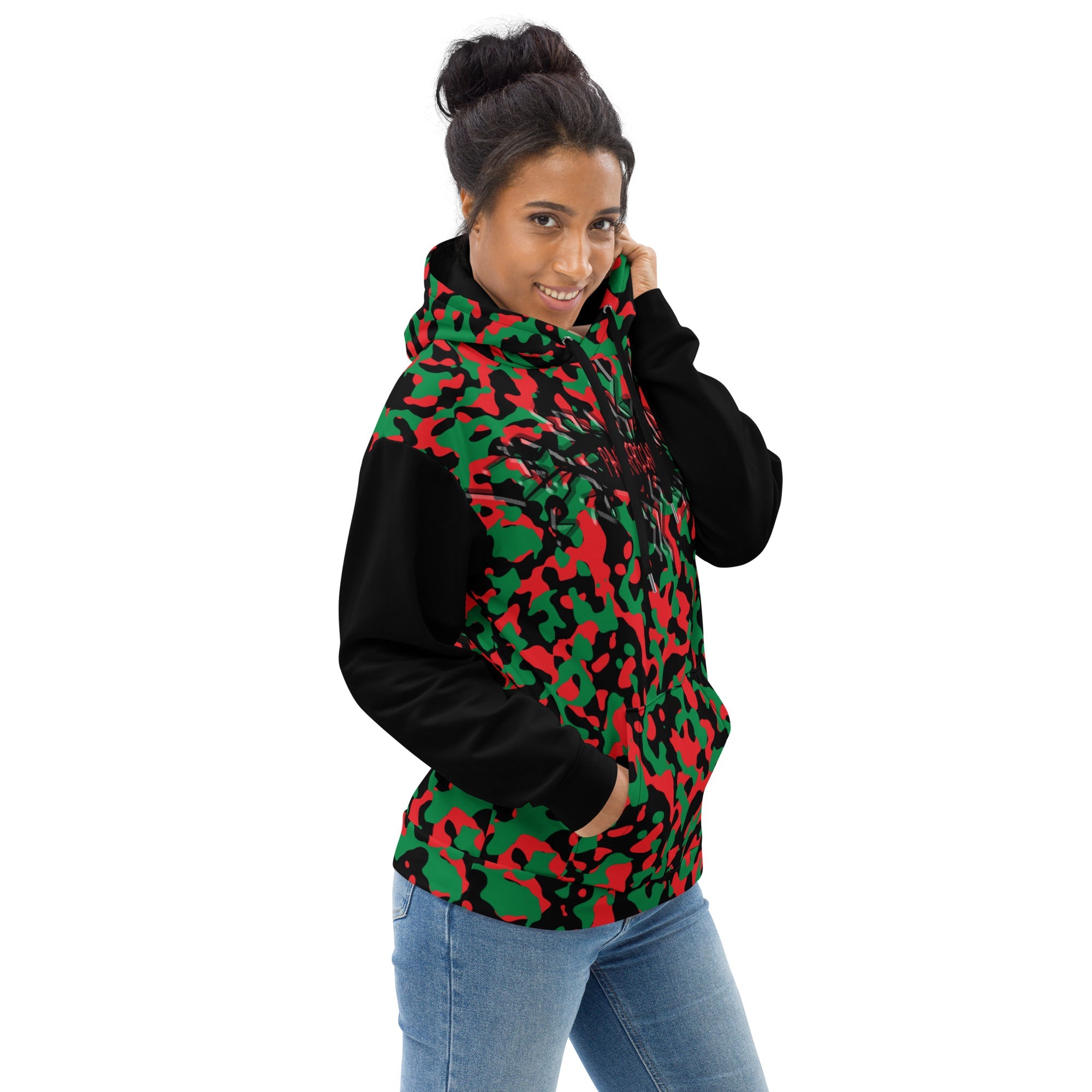 Pan African Girl Camo Pullover Unisex Hoodie - Conscious Apparel Store