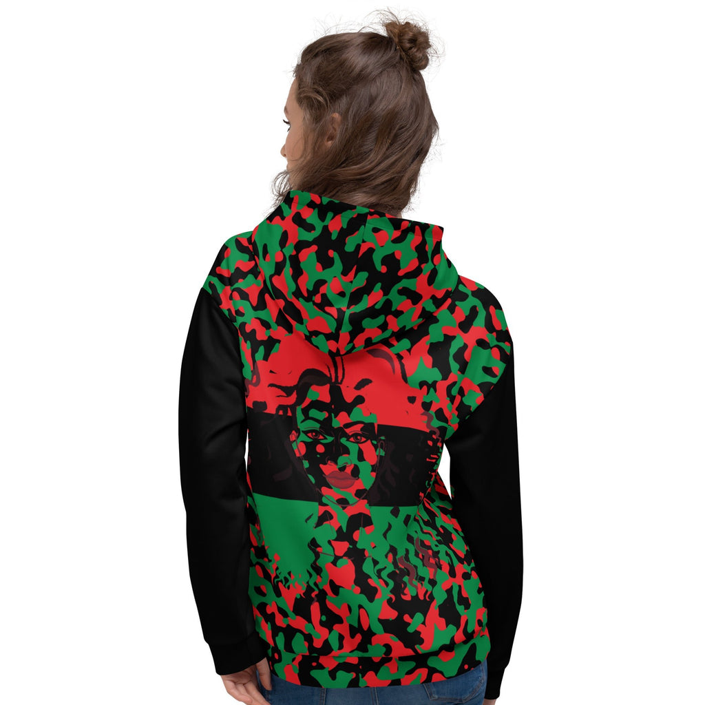 Pan African Girl Camo Pullover Unisex Hoodie - Conscious Apparel Store