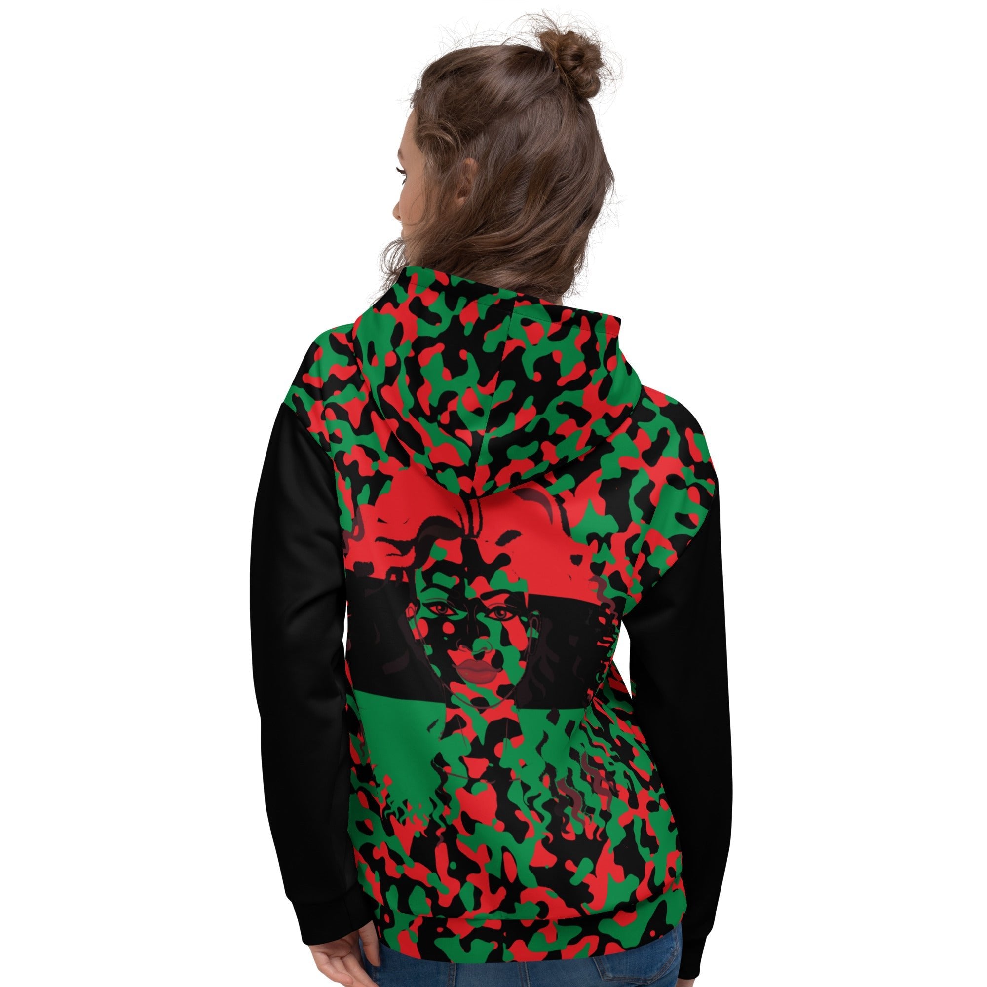 Pan African Girl Camo Pullover Unisex Hoodie - Conscious Apparel Store
