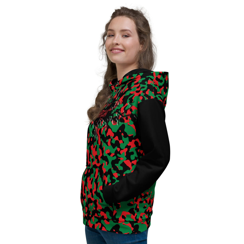 Pan African Girl Camo Pullover Unisex Hoodie - Conscious Apparel Store