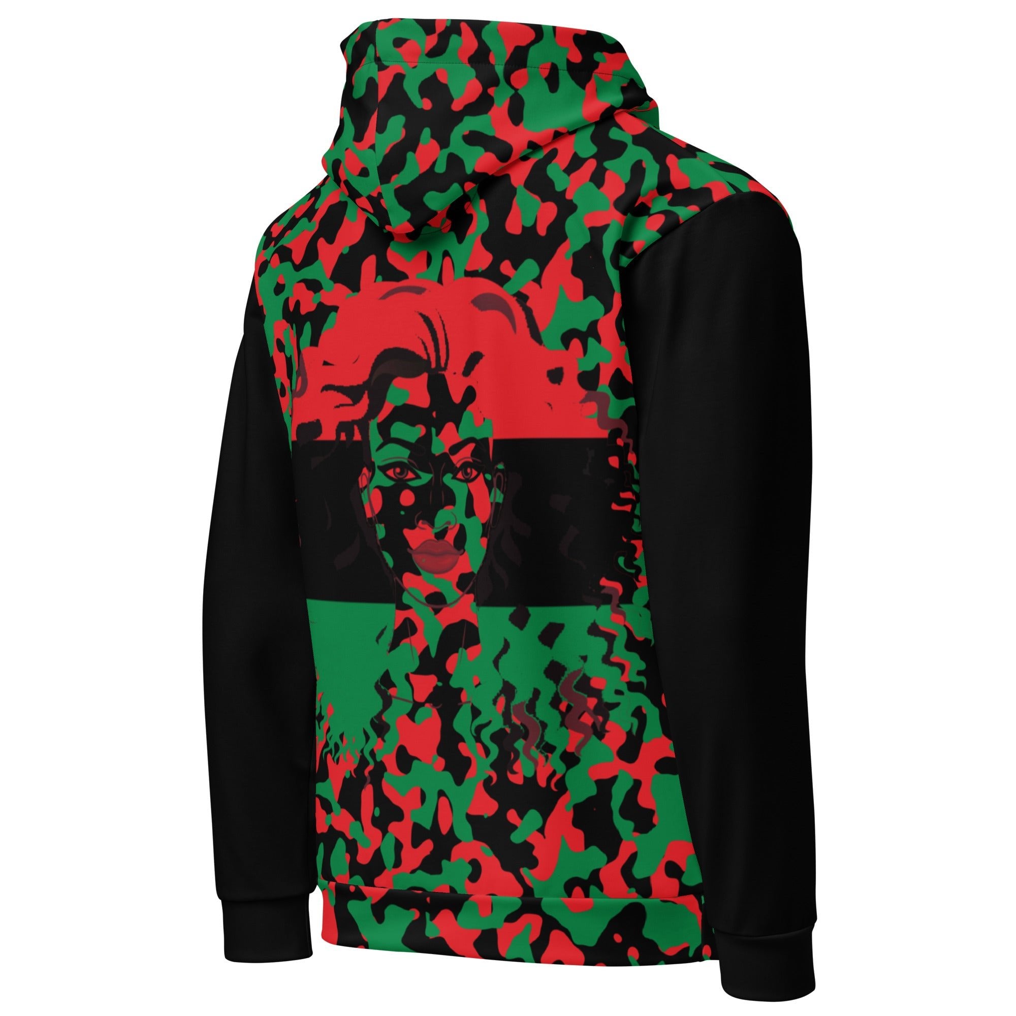 Pan African Girl Camo Pullover Unisex Hoodie - Conscious Apparel Store