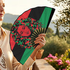Pan African Girl Double-Sided Custom Folding Fan - Conscious Apparel Store