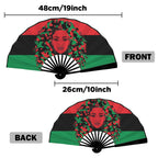 Pan African Girl Double-Sided Custom Folding Fan - Conscious Apparel Store