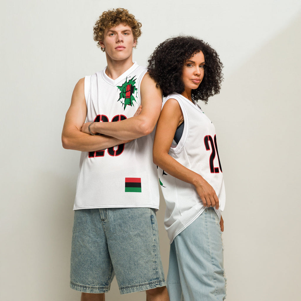 Pan African (White) Premium Sport Jersey Tank Top - Conscious Apparel Store
