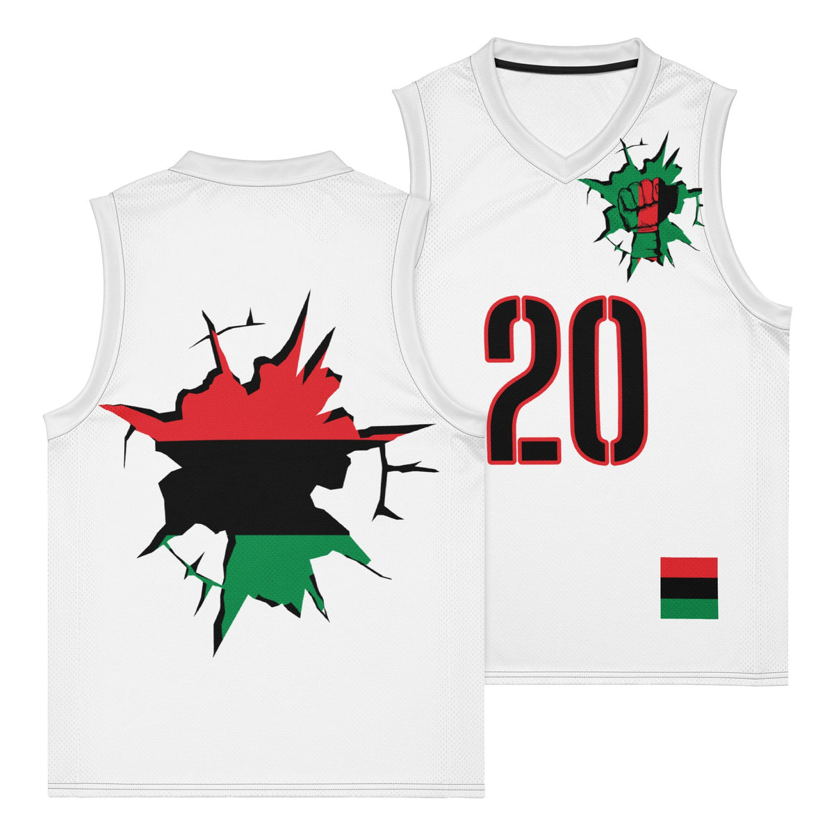 Pan African (White) Premium Sport Jersey Tank Top - Conscious Apparel Store