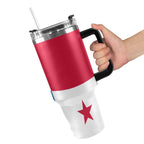 Panama Flag 40oz Tumbler with Black Handle - Conscious Apparel Store
