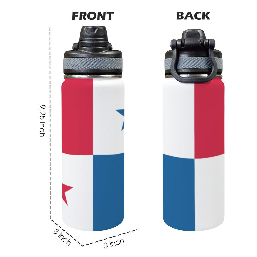 Panama Flag Insulated Water Bottle with Dual - Use Lid (18oz) - Conscious Apparel Store