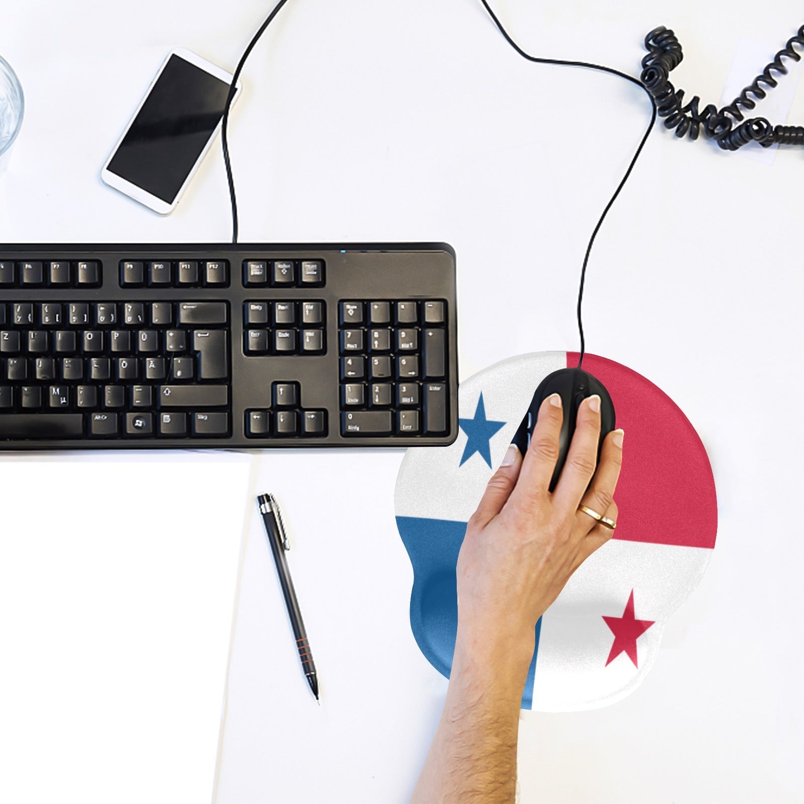 Panama Flag Mouse Pad with Wrist Rest Support - Conscious Apparel Store