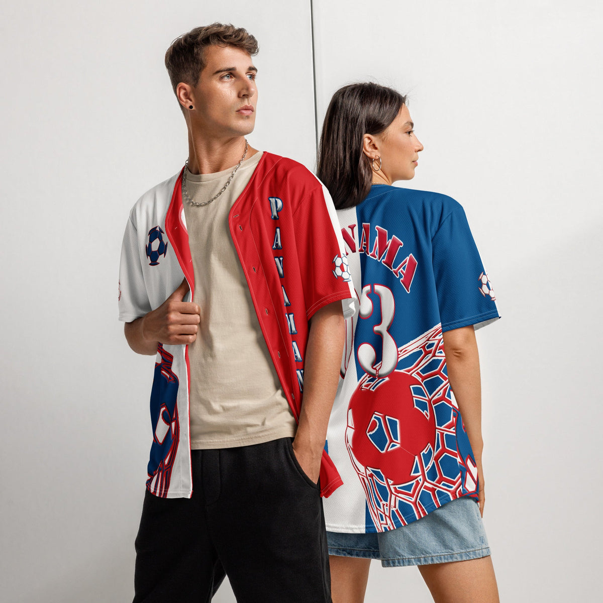 Panama Football Themed Button-Down Sport Jersey - Conscious Apparel Store