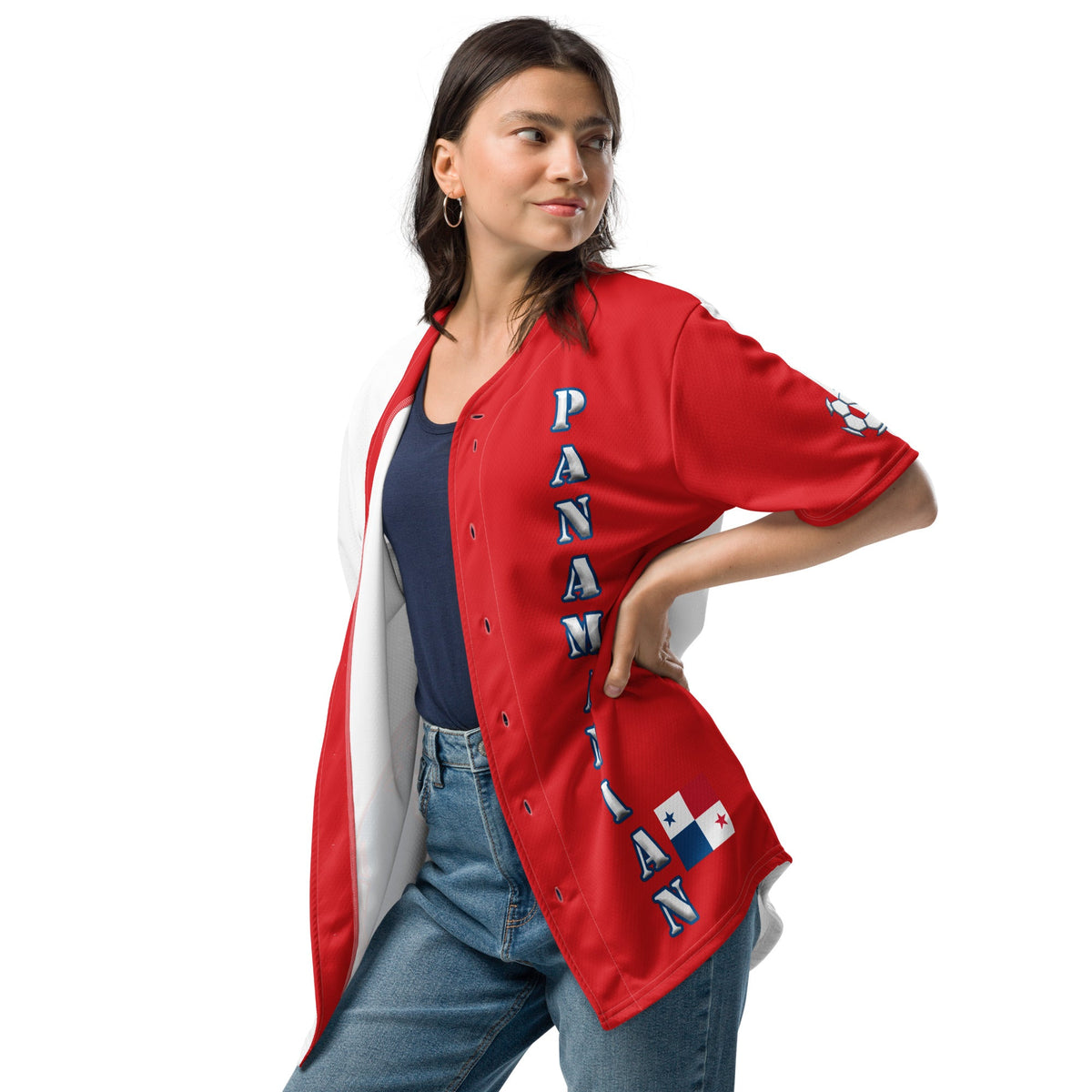 Panama Football Themed Button-Down Sport Jersey - Conscious Apparel Store