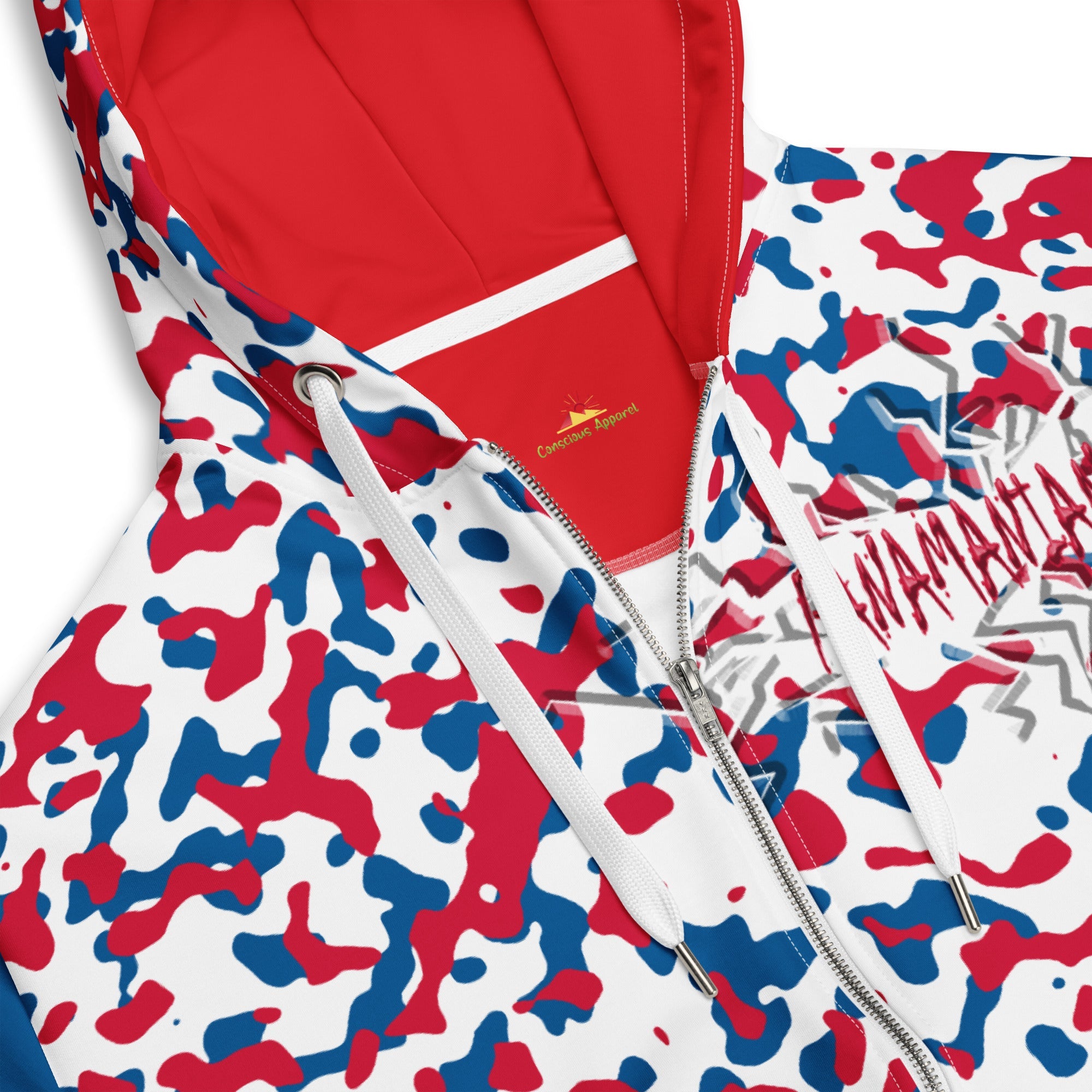 Panamanian Flag Camo Unisex zip hoodie - Conscious Apparel Store