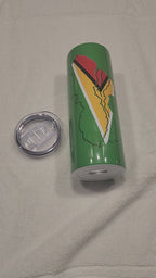 Guyana Flag Map 20oz Tall Skinny Tumbler with Lid and Straw