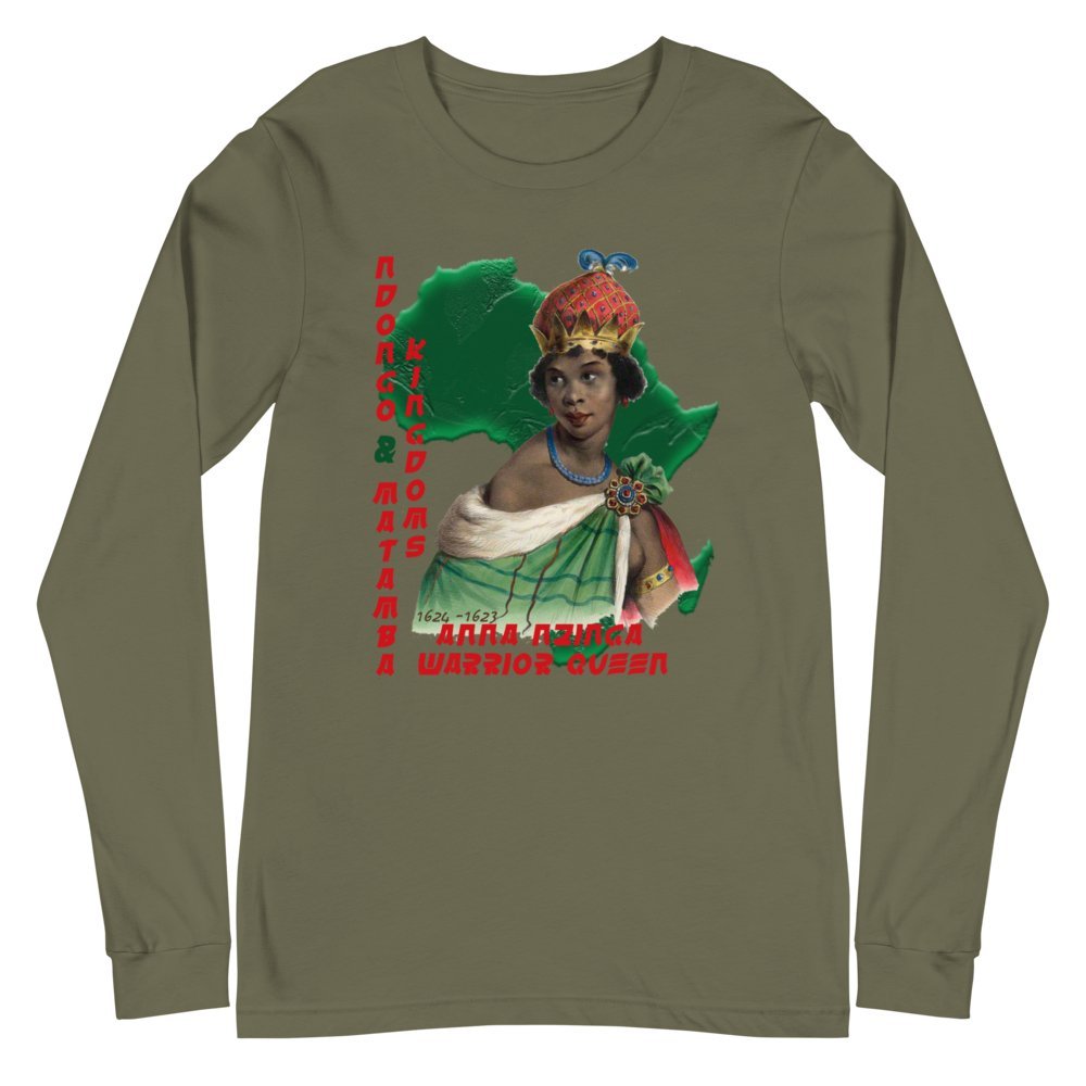 Queen Nzinga Unisex Long Sleeve Tee - Conscious Apparel Store