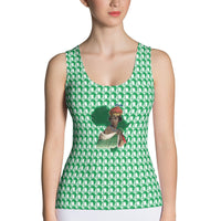 Queen Nzinga Women's Tank Top (Green/White)) - Conscious Apparel Store