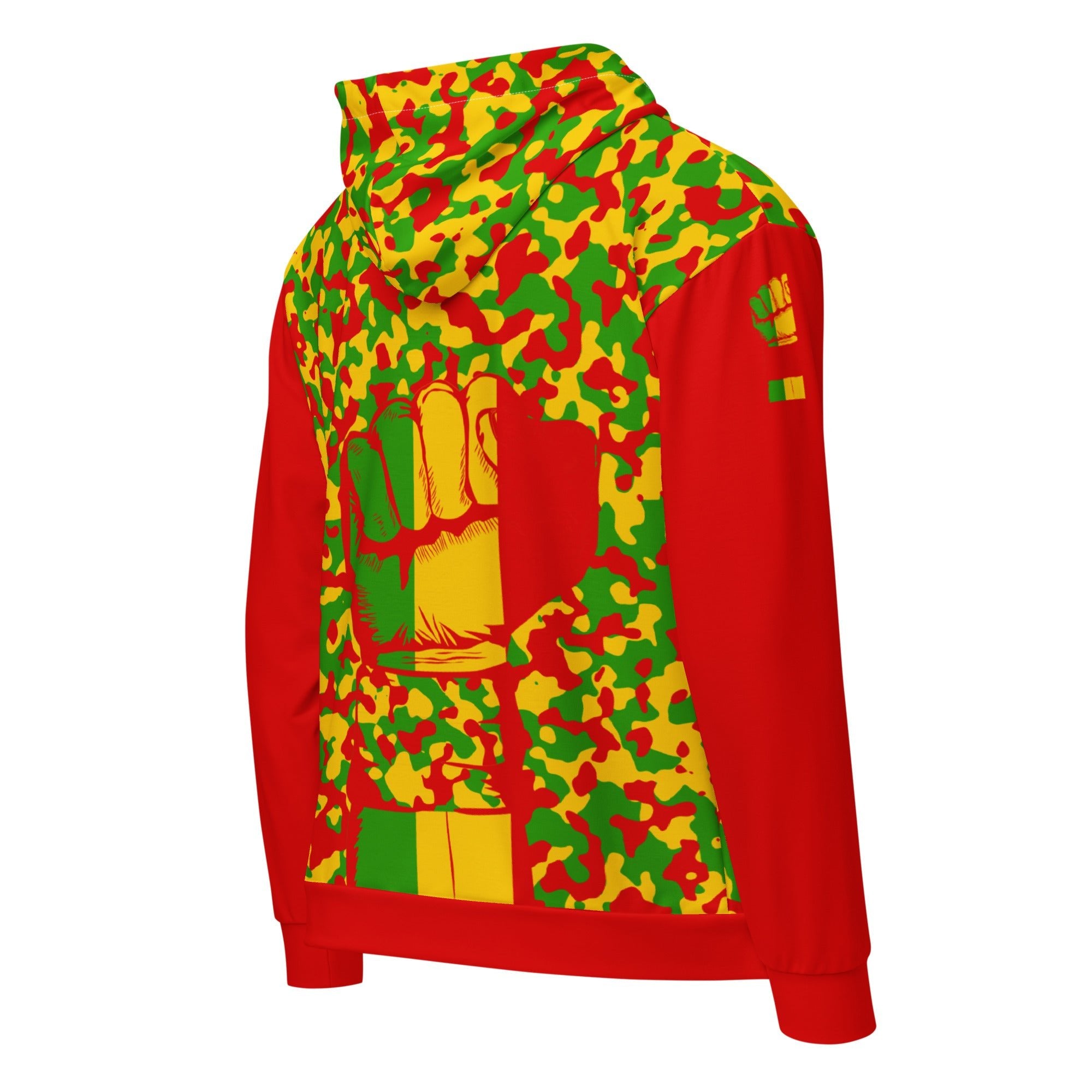 Rasta Camo (Red) Unisex zip hoodie - Conscious Apparel Store
