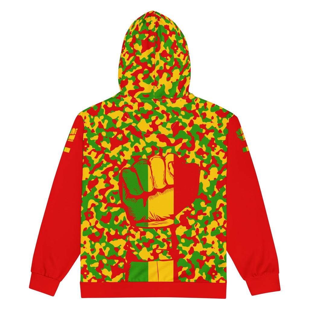 Rasta Camo (Red) Unisex zip hoodie - Conscious Apparel Store