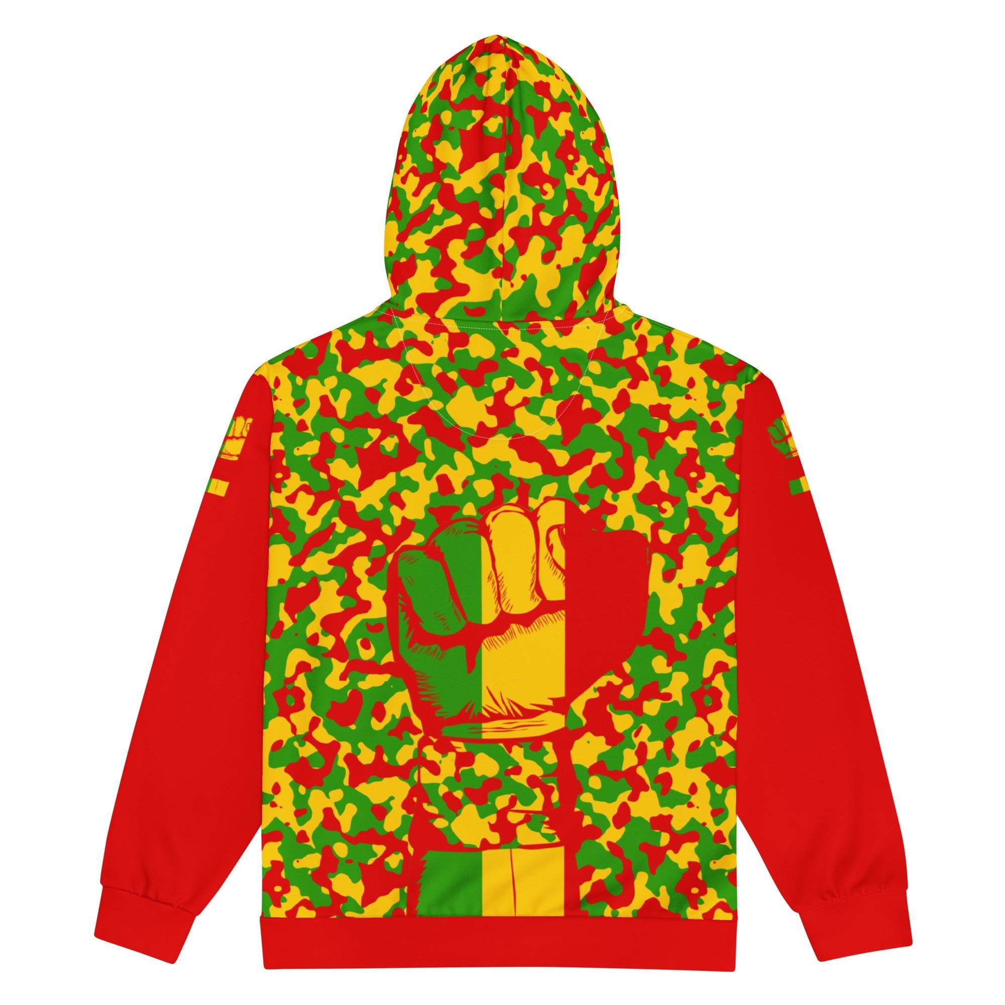 Rasta Camo (Red) Unisex zip hoodie - Conscious Apparel Store