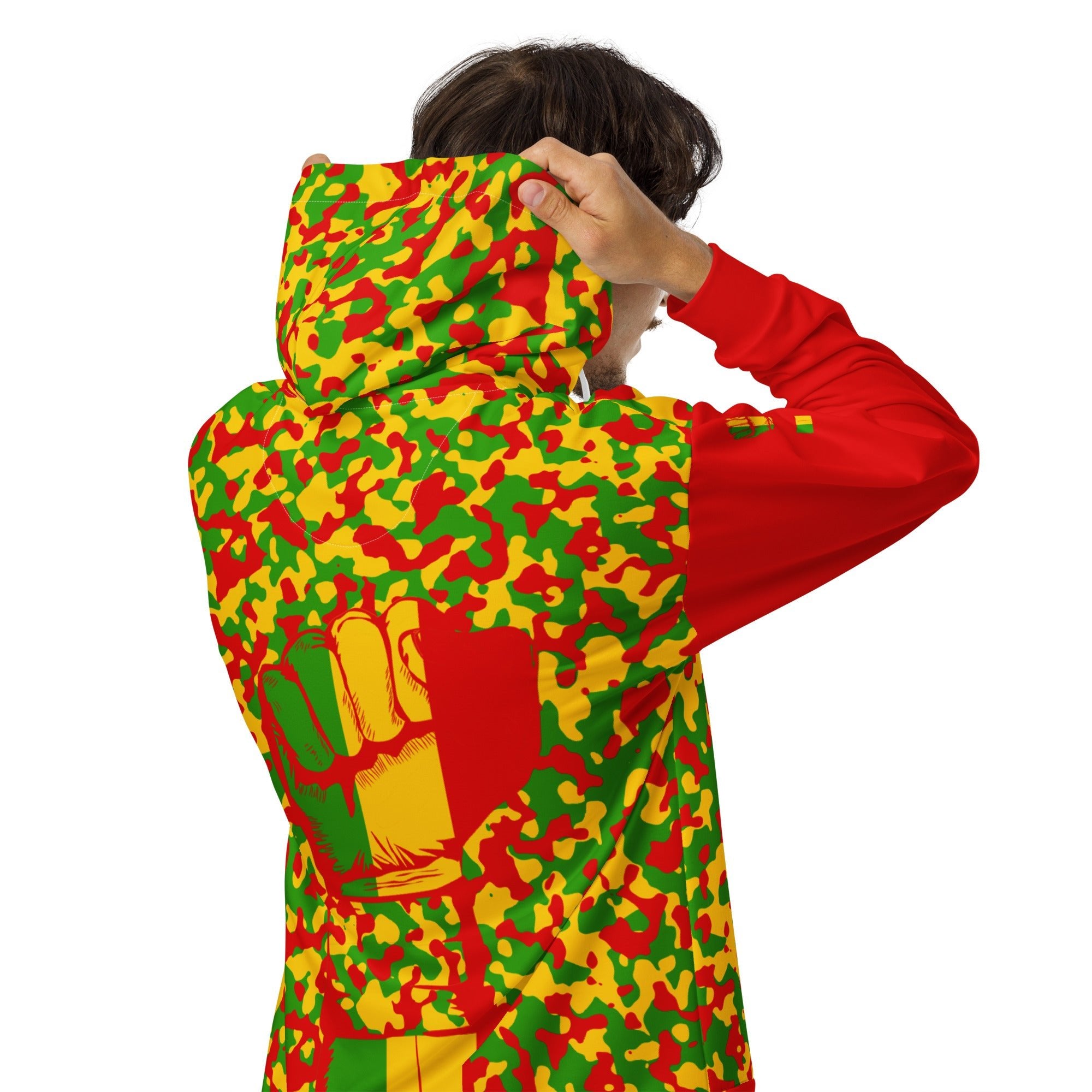 Rasta Camo (Red) Unisex zip hoodie - Conscious Apparel Store