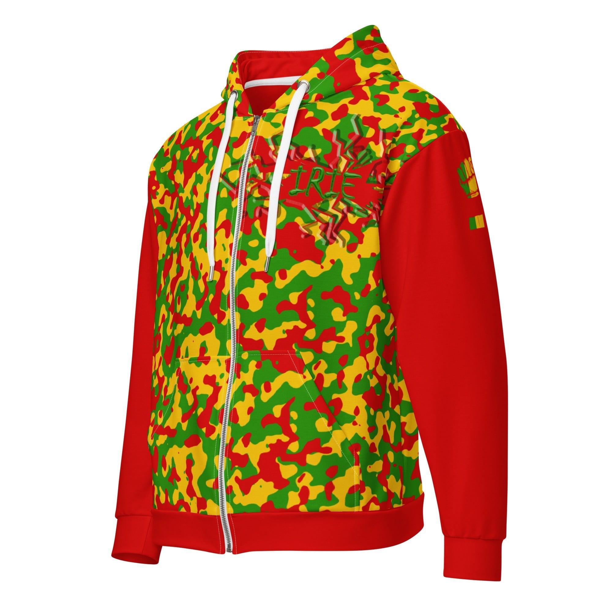 Rasta Camo (Red) Unisex zip hoodie - Conscious Apparel Store