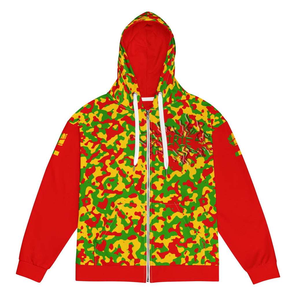 Rasta Camo (Red) Unisex zip hoodie - Conscious Apparel Store