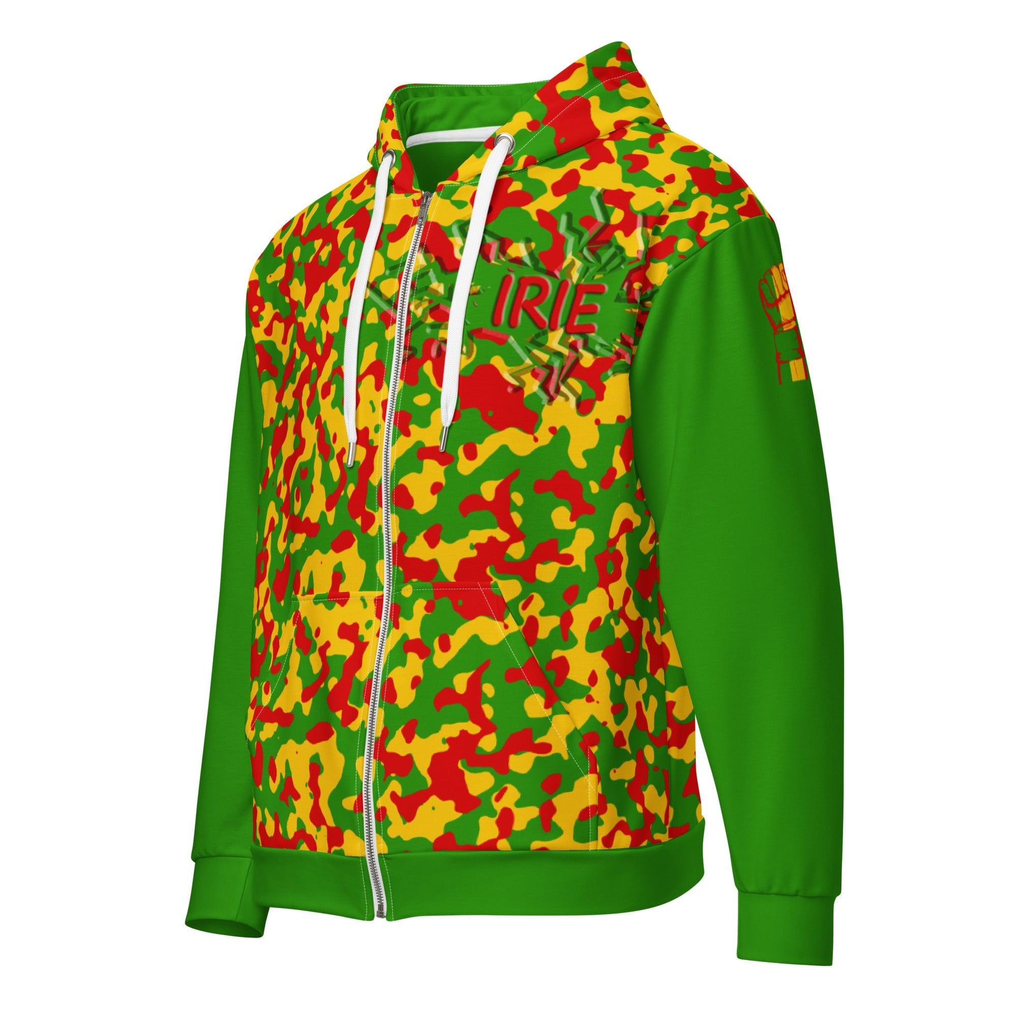 Rasta Camo Unisex zip hoodie - Conscious Apparel Store