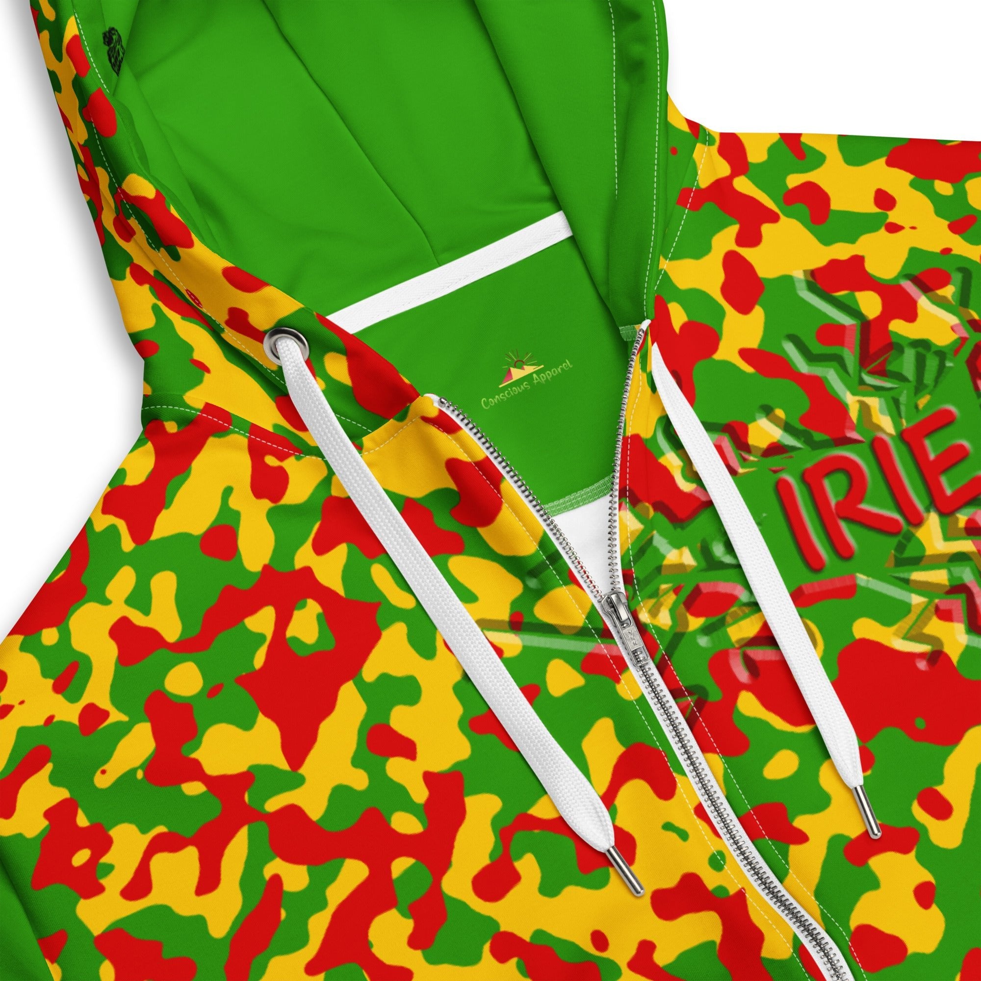 Rasta Camo Unisex zip hoodie - Conscious Apparel Store