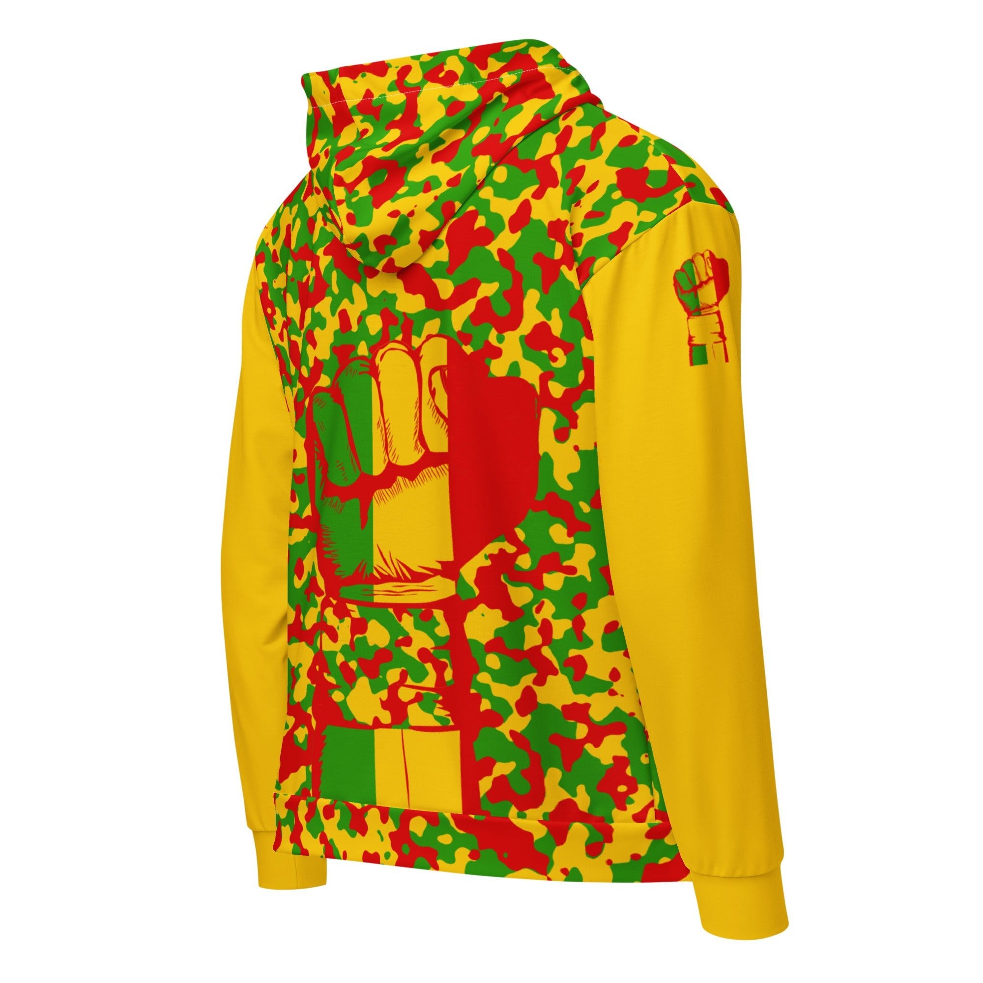 Rasta Camo (Yellow) Unisex zip hoodie - Conscious Apparel Store