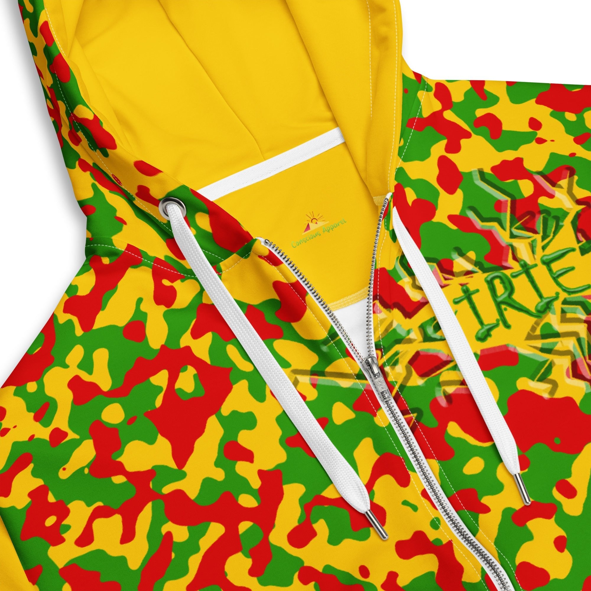 Rasta Camo (Yellow) Unisex zip hoodie - Conscious Apparel Store
