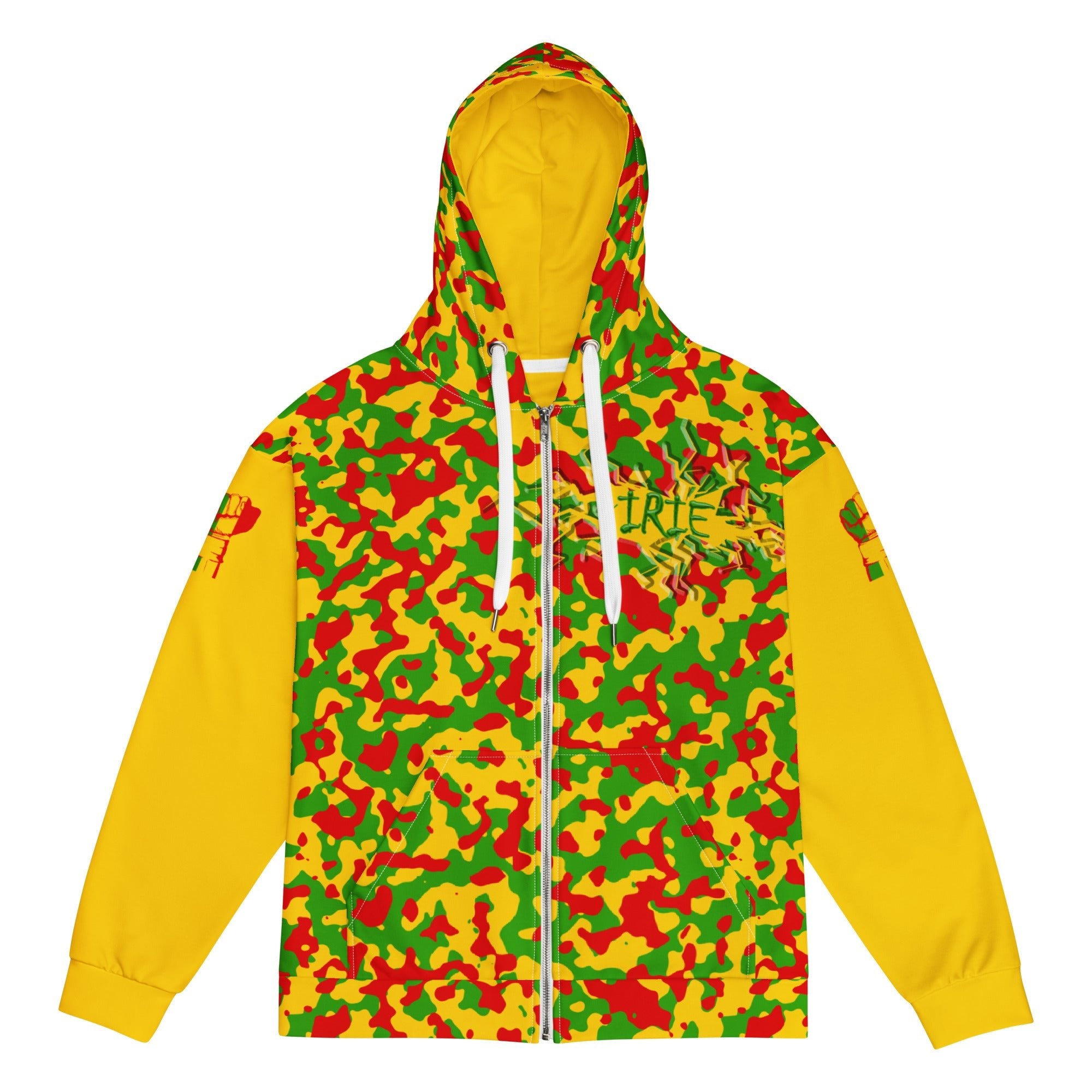 Rasta Camo (Yellow) Unisex zip hoodie - Conscious Apparel Store