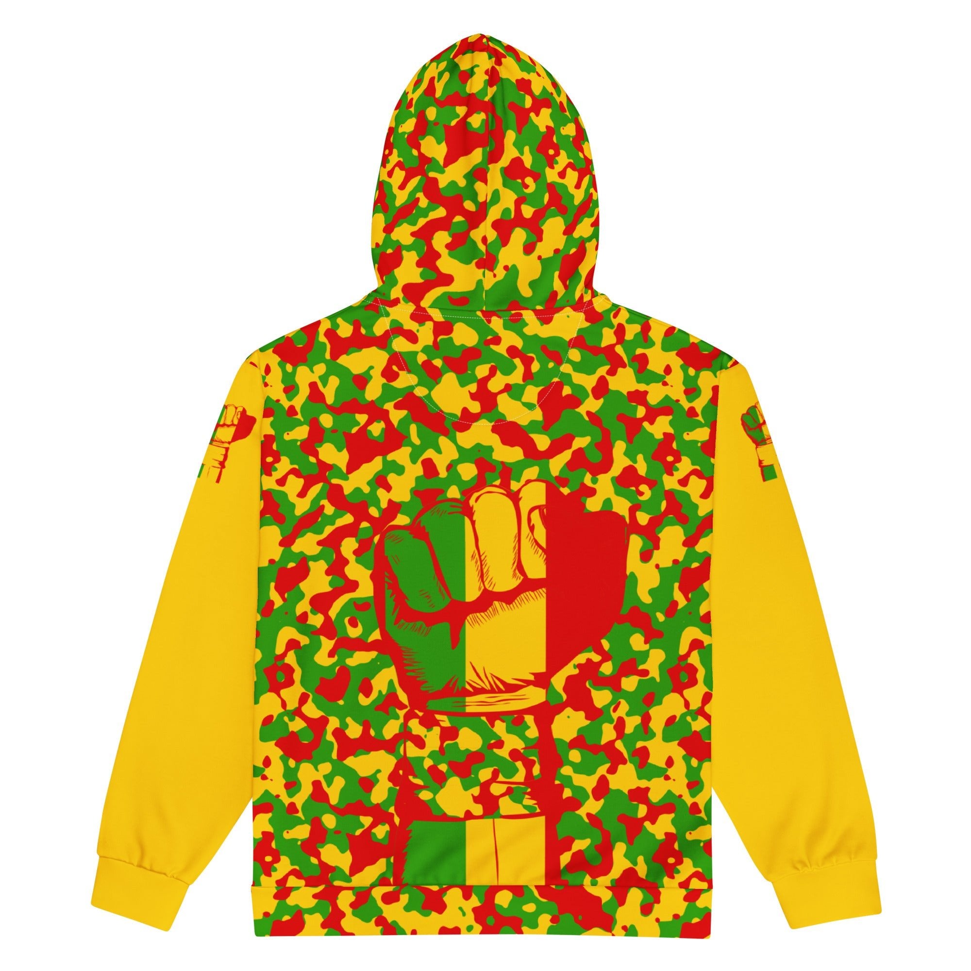 Rasta Camo (Yellow) Unisex zip hoodie - Conscious Apparel Store