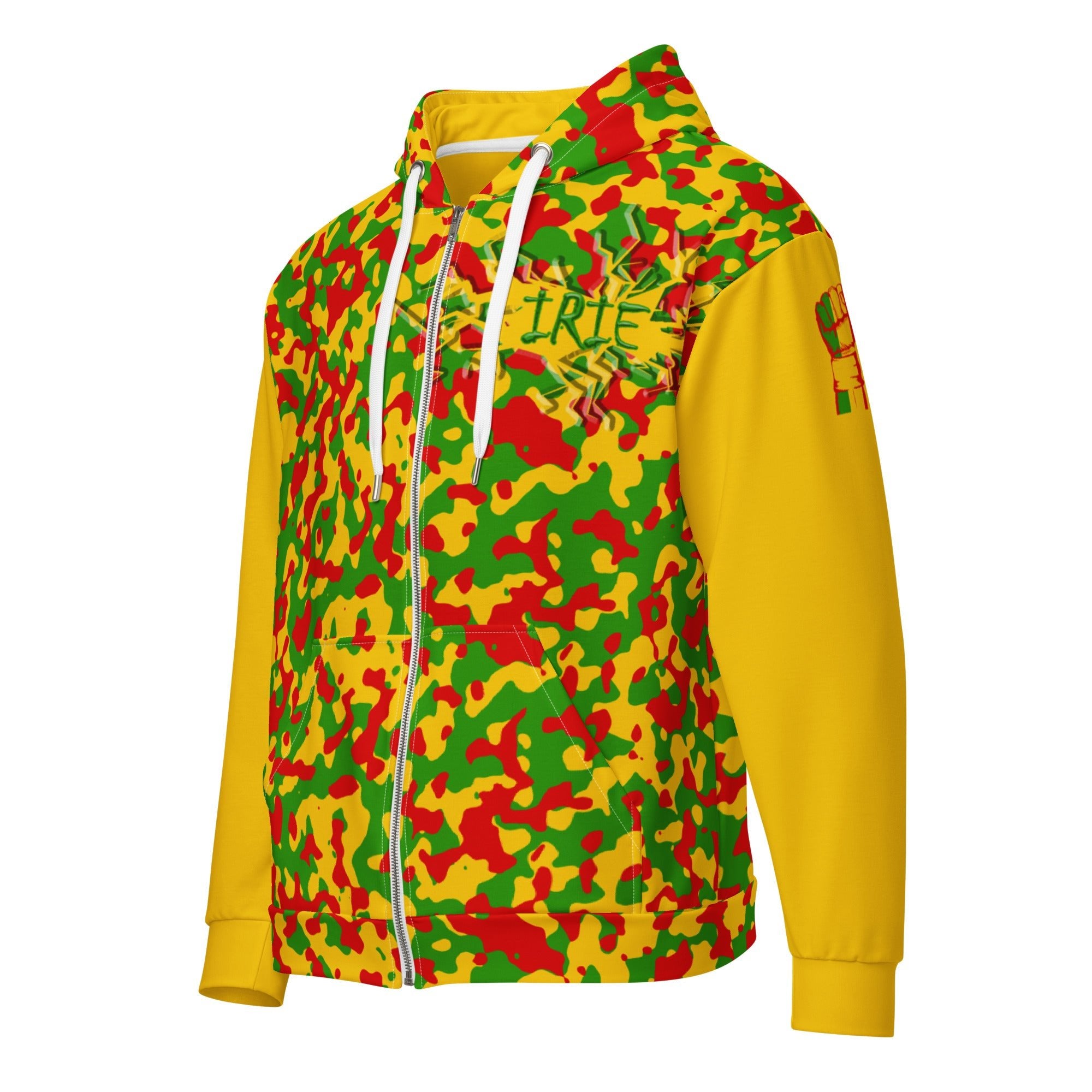 Rasta Camo (Yellow) Unisex zip hoodie - Conscious Apparel Store