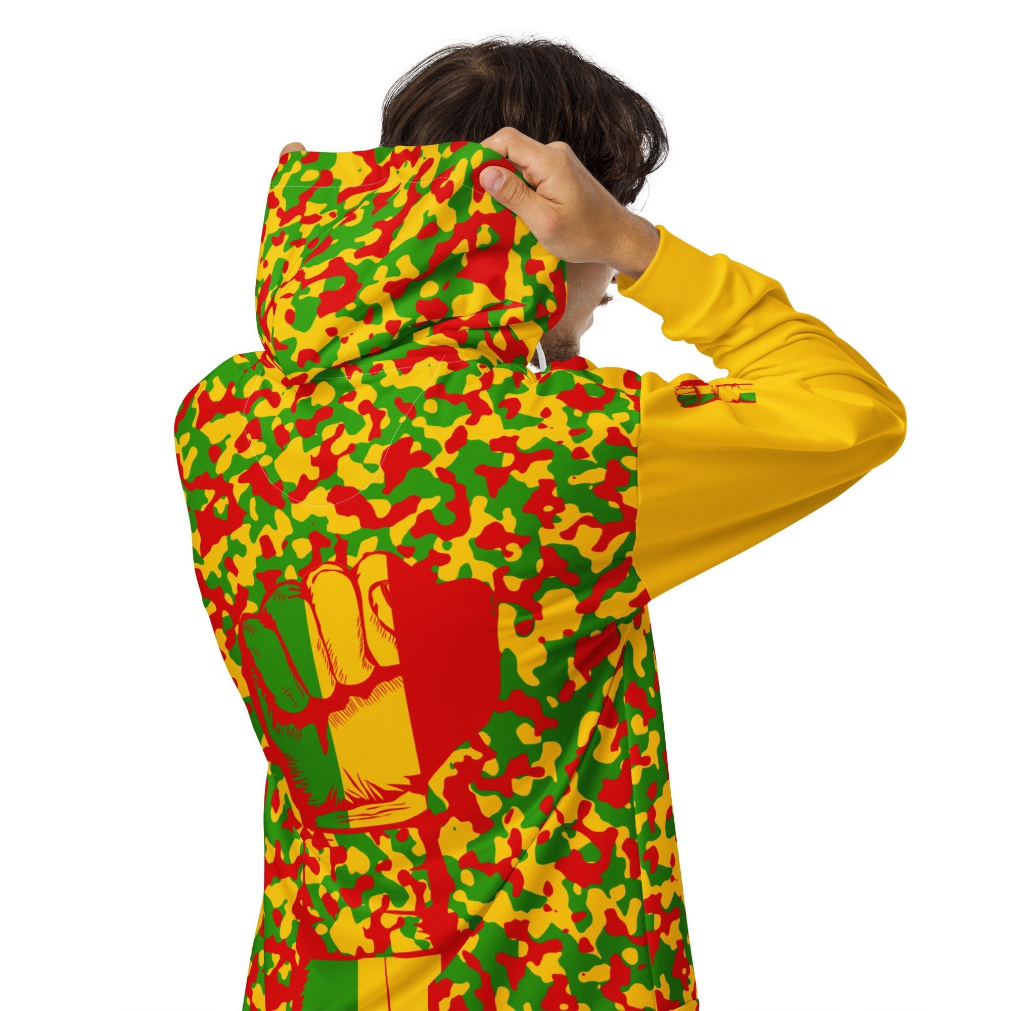 Rasta Camo (Yellow) Unisex zip hoodie - Conscious Apparel Store