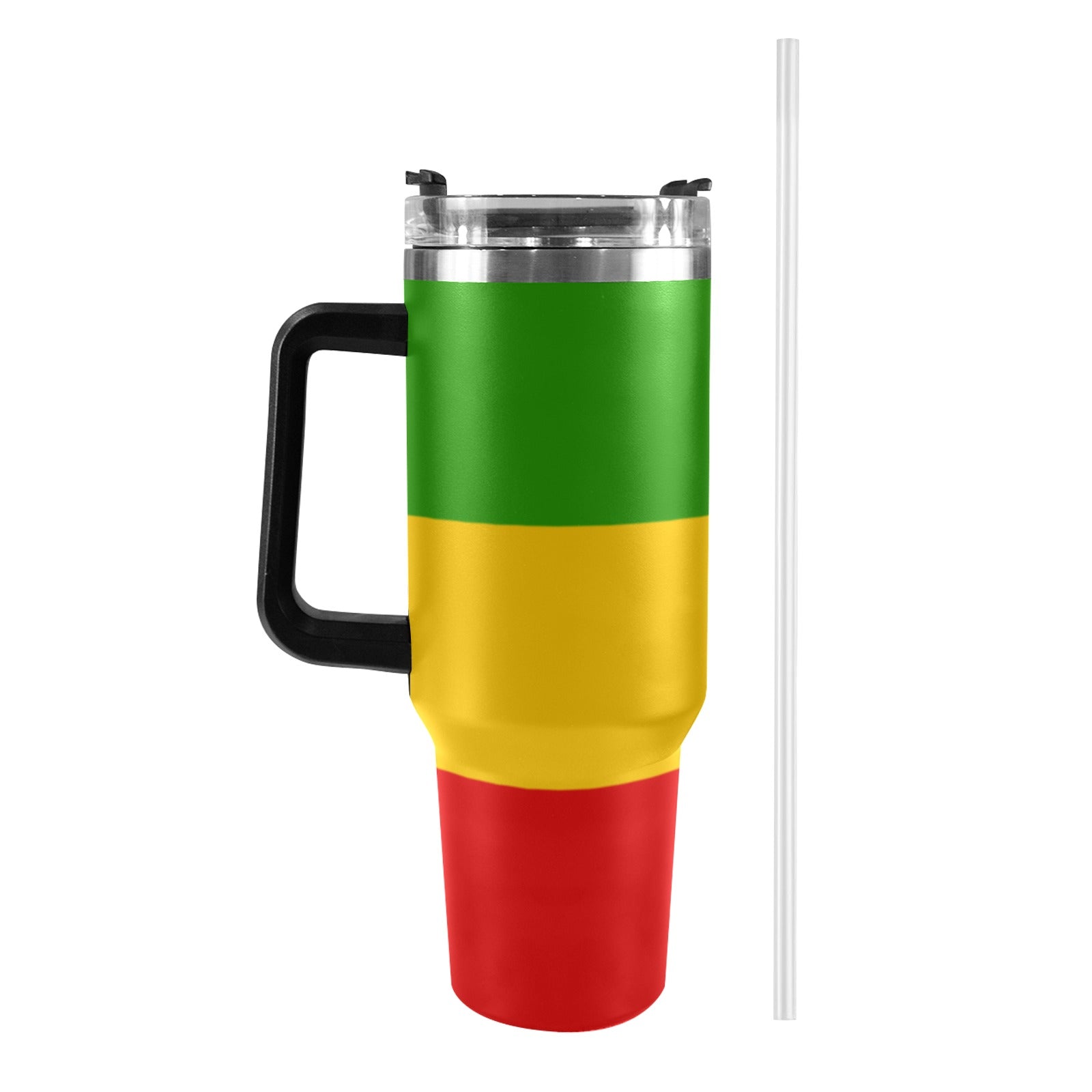 Rasta Flag 40oz Tumbler with Black Handle - Conscious Apparel Store