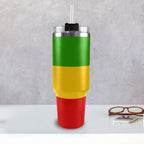Rasta Flag 40oz Tumbler with Black Handle - Conscious Apparel Store