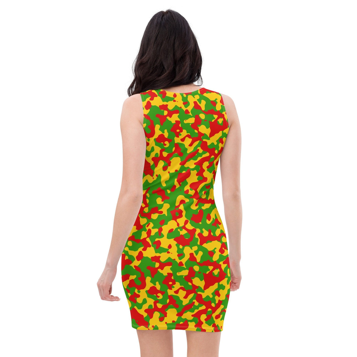Rasta Flag Camo Bodycon dress - Conscious Apparel Store