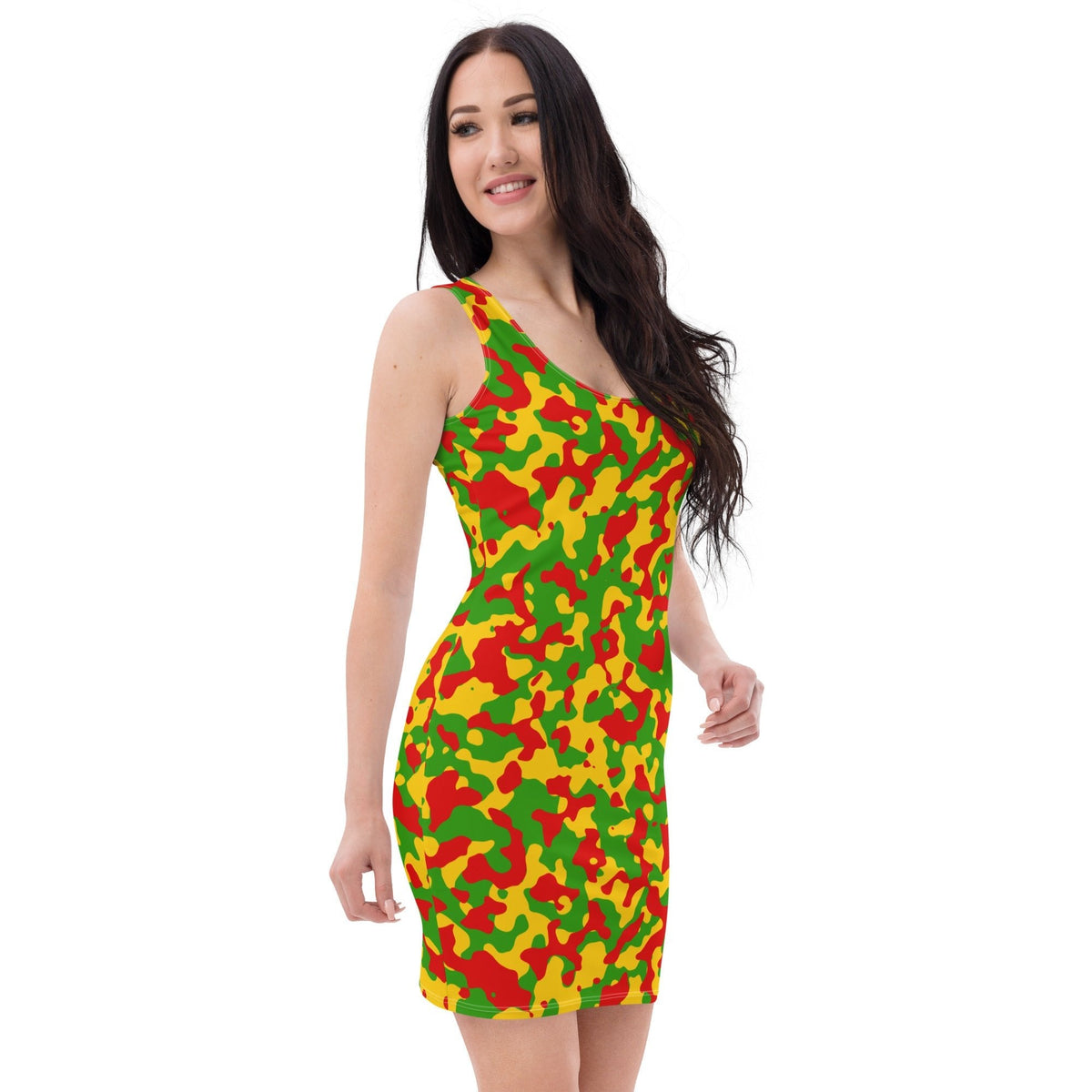 Rasta Flag Camo Bodycon dress - Conscious Apparel Store