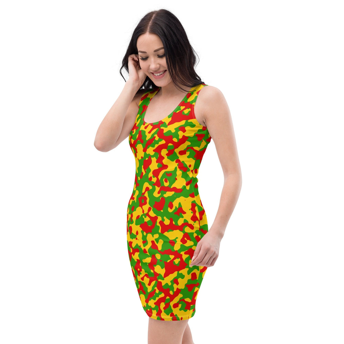 Rasta Flag Camo Bodycon dress - Conscious Apparel Store